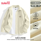 班尼路（Baleno）衬衫男士秋季重磅260G翻领内搭开衫情侣百搭外穿长袖韩版潮流外套