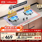 万和【蓝莲花B9B50】4.8kW液化气不锈钢猛火63%热效率家电嵌入式家用煤气双炉具台燃气灶