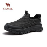 骆驼（CAMEL）加绒防寒保暖低帮一脚蹬抓地休闲雪地棉鞋男 G15W307007 黑色 43