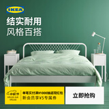 宜家（IKEA）NESTTUN奈斯顿铁艺床铁床床架双人床加厚简约卧室出租房 床架白色/朗塞特1.2x2m(不含床垫)