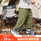 嘟嘟家宝宝裤子秋季儿童休闲裤宽松男童工装裤秋款女童长裤 军绿色 110