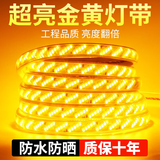 拉伯塔金黄光led灯带条220V工程亮化景观照明房檐外墙户外防水室外装饰 72珠【双排大灯珠】金黄光 【100米】送插头套装
