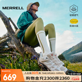 迈乐（Merrell）官方运动户外徒步鞋MOAB 3男鞋女鞋轻量减震V底防滑透气登山鞋 J035894白灰米（女） 38
