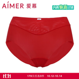 爱慕（Aimer）内裤女士中腰三角内裤女经典KiKi裤轻薄光面内裤 红色 1条 XL (175)