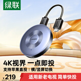 绿联手机无线投屏4K高清视频同屏器HDMI传输接收器适用苹果华为小米手机电脑接电视显示器投影仪45170