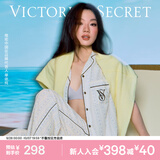 维多利亚的秘密 单依纯同款 宅度假系列天丝绵柔印花短袖睡衣家居服 23P6蓝心狙击-短袖长裤 11262805 S