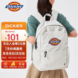 Dickies双肩书包男女初高中校园大容量收纳旅行背包帆布包电脑包浅灰白