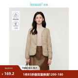 茵曼（INMAN）轻薄简约无领短款羽绒马甲女士2026新款可内搭可外穿薄款外套 卡其色 M