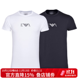 阿玛尼（ARMANI）奢侈品男装 男装短袖t恤男士时尚休闲修身薄款微弹短袖T恤两件装 混色 L 135-155斤