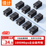 值计网线对接头转接头 千兆网络延长连接器 RJ45网口直通头水晶头模块适用5/6/7类网线 10个 W108-10