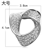 海雯妮 衣角T恤下摆打结扣 别针胸花胸针 丝巾扣两用披肩扣饰品男士女 韩版时尚配饰 银色【大号】