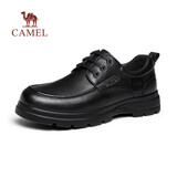 骆驼（CAMEL）牛皮系带中年爸爸鞋增高经典商务休闲皮鞋男 G15A211067 黑色 43