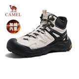 骆驼（CAMEL）云山2代加绒抓地户外男靴高帮登山徒步鞋 G15W852077R 米白/黑 42