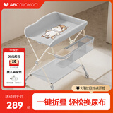 ABCMOKOO赛缇尿布台婴儿护理台新生儿多功能按摩抚触换尿布-卡通轻奢灰