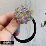 BARY REEF迷宫~重工精致头绳女简约气质优雅网红皮筋扎头发发圈女头发饰 白色水晶