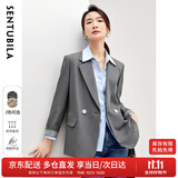尚都比拉气质通勤职业小西装女秋季百搭高级感西服休闲外套 灰色 L 