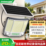 颖朗太阳能户外照明灯投光灯庭院别墅灯路灯人体感应+遥控