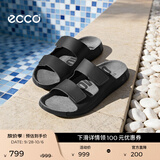爱步（ECCO）拖鞋男 魔术贴勃肯鞋男士男鞋凉鞋外穿一字带拖鞋 科摩500904 黑色50090401001 41