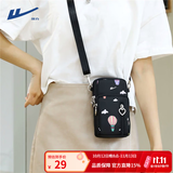 回力2026手机包女斜挎迷你小包包夏季装手机布袋竖挂脖便携手腕零钱包 黑色