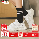 斐乐（FILA）火星1代丨2代老爹鞋女鞋休闲鞋男鞋情侣运动鞋子复古跑步鞋 微白/雨雾灰-F12W141116FWA 35.5