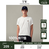 Teenie Weenie Men小熊男装美式日常凉感舒适熊头刺绣圆领短袖T恤 白色 M