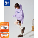 唐狮（TonLion）秋冬女针织前胸文字连帽卫衣百搭减龄时髦韩版潮流连帽卫衣女款