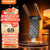 COMFAST USB无线网卡WiFi6 免驱AX900双频5G无线网卡台式机专用 笔记本电脑WiFi接收发射器外置高增益天线