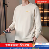 彪马（PUMA）卫衣男装 秋季新款长袖上衣运动服休闲跑步宽松圆领保暖套头衫 693714-87/雪白色-金标/毛圈/主推 S 170/92A 推荐体重100-120斤