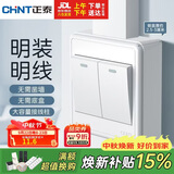 正泰（CHNT）明装开关插座面板 1c系列  二开单控