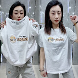 妃丽慕尚（FEILIMUSHANG）洋气正肩短袖t恤女夏季设计感小众重工卡通刺绣宽松百搭白色上衣 474白色 XL