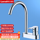 莱尔诗丹（Larsd）双孔面盆水龙头 冷热浴室双孔不锈钢卫生间洗脸盆洗手盆龙头T5231