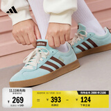 adidas「T头鞋」VL COURT CLASSIC板鞋德训鞋男女阿迪达斯轻运动   浅闪光蓝/棕色/淡绿 (推荐女生买小半码)   37