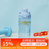 乐扣乐扣（LOCK&LOCK）人鱼线塑料运动水杯夏天便携水壶带刻度提手男女水杯子520ML蓝色