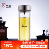 希诺双层抗菌玻璃杯办公车载水杯男高档泡茶杯子节日礼物XN-9607K