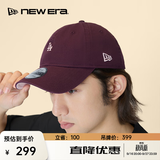 NEW ERA纽亦华MLB小logo运动休闲情侣弯檐棒球帽软顶NE920 13793034-酒红色 洛杉矶道奇队 OSFM