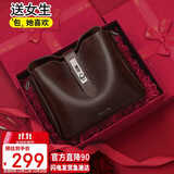 千百度（C.BANNER）牛皮包包女包水桶包软皮单肩斜挎包轻奢生日礼物高级感送女友老婆