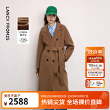 朗姿【人生大衣 Basic衣橱】王楚然同款纯羊毛大衣毛呢外套冬季新款女 浅咖色 M
