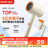 苏泊尔（SUPOR）5亿负离子护发电吹风机 可折叠大风力速干不伤发 智能控温家用学生宿舍风筒F844A 节日/生日礼物