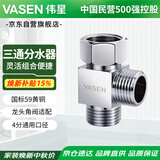 伟星活接三通接头分水器 小厨宝洗碗机热水器适配 黄铜主体0202