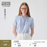 Teenie Weenie小熊女装衬衫夏季轻柔白色法式少女时尚衬衣 蓝色 M