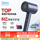 美的（Midea）6亿等离子护发电吹风 家用负离子吹风筒1800W大功率快干吹风机FJ308蓝 节日礼物