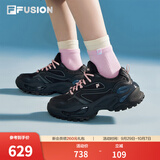 斐乐软糖鞋丨FILA FUSION潮牌休闲女鞋厚底增高运动鞋网面黑色老爹鞋 黑舞鞋/鱼子灰-TC 38