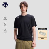 迪桑特（DESCENTE）ESSENTIAL男女同款凉感抗菌吸湿速干短袖针织衫 BK-黑色 XL (180/100A)