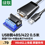 绿联USB转RS485/RS422转换器 九针串口电脑com口模块转换线通信线转接线工业级FT232芯片0.5米 80434