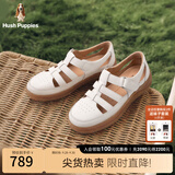 暇步士（Hush Puppies）凉鞋女士包头软底罗马休闲沙滩鞋 泡沫白 37