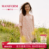 曼妮芬花园|睡衣套装泡泡袖法式印花家居服可外穿睡裙睡衣睡裤女士送礼 【睡裙】法式印花|顺滑天丝 L 165 建议体重55-60kg