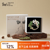 She's茜子头饰撞色滴油栀子花边夹发卡时尚刘海发夹生日礼物