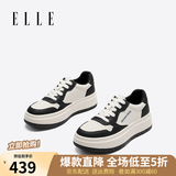 ELLE休闲鞋女鞋厚底黑白熊猫运动鞋学生女生百搭板鞋新款小白鞋 黑色跟高4.5CM 38 (240mm) 标准码