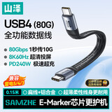 山泽USB4全功能数据线双Type-C充电宝短线快充80Gbps传输兼容雷电5/4适用苹果iPhone18华为手机笔记本