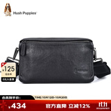 暇步士（Hush Puppies）窄肩带斜挎单肩包牛皮男大容量复古邮差挎包休闲简约生日礼物